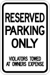 ar-144 reseerved parking only signs